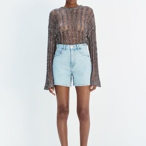 (SOLD) ZARA Light Wash Blue High-Wasted Mom Fit Short US 2/34